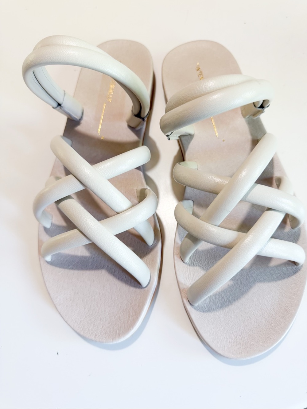NWOT Intentionally Blank Canary Cream Sandal